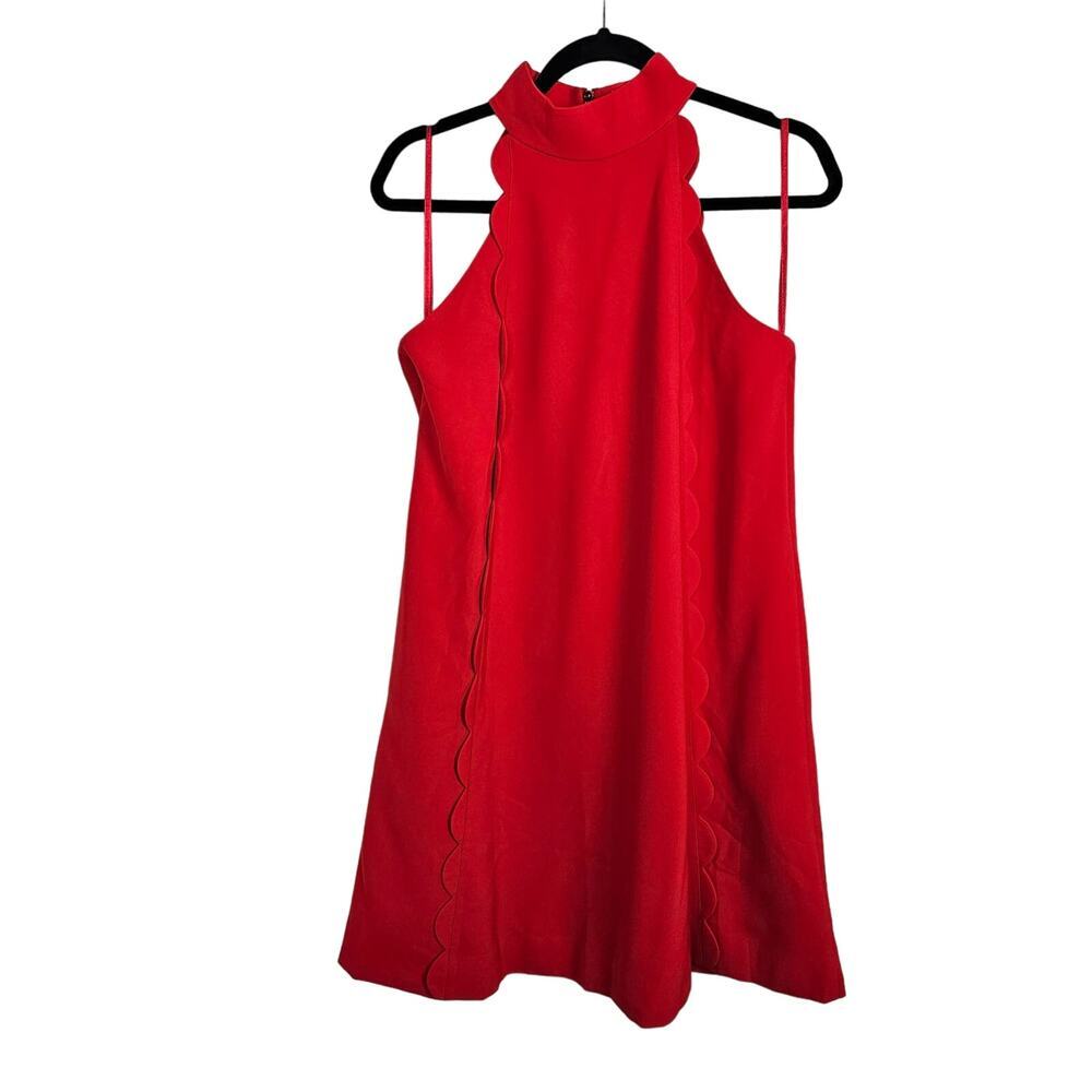 Ted Baker London Red Scallop Trim Mini Dress